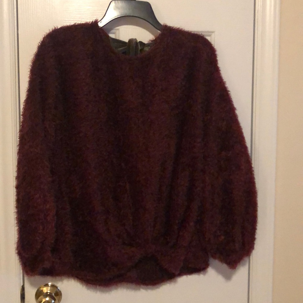 Maroon fuzzy sweater